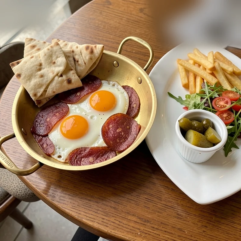 طاسة بيض بالبسطرمة